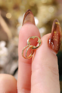 LUOWEND 18K Yellow Gold Natural Diamond Earrings for Women