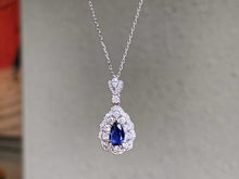 Load image into Gallery viewer, LUOWEND 18K White Gold Natural Sapphire Necklace for Women
