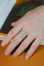 Load image into Gallery viewer, LUOWEND 18K White Gold Natural Yellow Diamond Ring for Women
