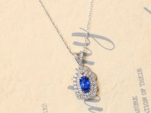 Load image into Gallery viewer, LUOWEND 18K White Gold Natural Sapphire Necklace for Women
