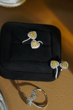 Load image into Gallery viewer, LUOWEND 18K White Gold Natural Yellow Diamond Ring for Women
