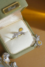 Load image into Gallery viewer, LUOWEND 18K White Gold Natural Yellow Diamond Ring for Women
