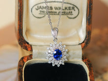 Load image into Gallery viewer, LUOWEND 18K White Gold Natural Sapphihre Necklace for Women
