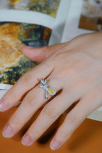 Load image into Gallery viewer, LUOWEND 18K White Gold Natural Yellow Diamond Ring for Women
