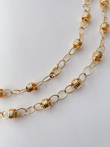 LUOWEND 18K Yellow Gold Necklace for Women
