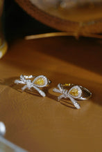 Load image into Gallery viewer, LUOWEND 18K White Gold Natural Yellow Diamond Ring for Women
