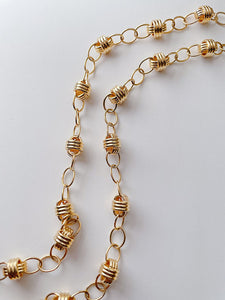 LUOWEND 18K Yellow Gold Necklace for Women