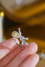 Load image into Gallery viewer, LUOWEND 18K White Gold Natural Yellow Diamond Ring for Women
