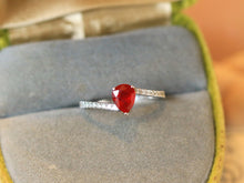 Load image into Gallery viewer, LUOWEND 18K White Gold Natural Ruby Ring for Women

