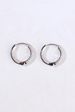 Load image into Gallery viewer, LUOWEND 18K White Gold Natural Diamond Hoop Earrings for Women
