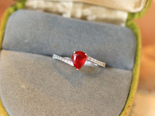 Load image into Gallery viewer, LUOWEND 18K White Gold Natural Ruby Ring for Women
