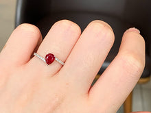 Load image into Gallery viewer, LUOWEND 18K White Gold Natural Ruby Ring for Women
