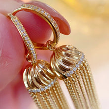 Load image into Gallery viewer, LUOWEND 18K Yellow Gold Real Natural Diamond Drop Earrings for Women
