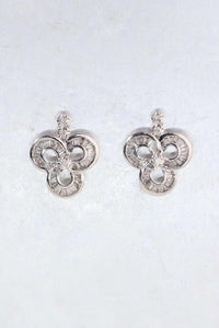 LUOWEND 18K White Gold Natural Diamond Earrings for Women