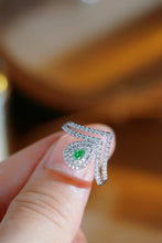 Load image into Gallery viewer, LUOWEND 18K White Gold Natural Green Diamond Ring for Women
