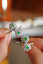 Load image into Gallery viewer, LUOWEND 18K White Gold Natural Green Diamond Ring for Women
