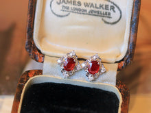 Load image into Gallery viewer, LUOWEND 18K Yellow Gold Natural Ruby Earrings for Women

