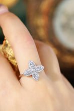 Load image into Gallery viewer, LUOWEND 18K White Gold Natural Diamond Ring for Women
