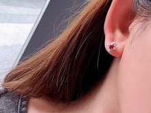 Load image into Gallery viewer, LUOWEND 18K Yellow Gold Natural Ruby Earrings for Women
