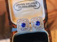 Load image into Gallery viewer, LUOWEND 18K White Gold Natural Sapphire Earrings for Women
