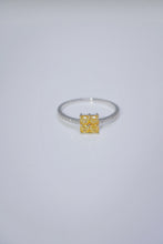 Load image into Gallery viewer, LUOWEND 18K White Gold Real Natural Yellow Diamond Ring for Women
