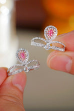 Load image into Gallery viewer, LUOWEND 18K White Gold Natural Pink Diamond Ring for Women

