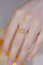 Load image into Gallery viewer, LUOWEND 18K White Gold Real Natural Yellow Diamond Ring for Women
