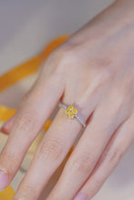 Load image into Gallery viewer, LUOWEND 18K White Gold Real Natural Yellow Diamond Ring for Women
