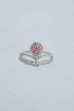 Load image into Gallery viewer, LUOWEND 18K White Gold Natural Pink Diamond Ring for Women
