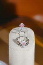 Load image into Gallery viewer, LUOWEND 18K White Gold Natural Pink Diamond Ring for Women
