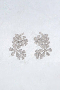 LUOWEND 18K White Gold Natural Diamond Earrings for Women