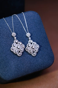 LUOWEND 18K White Gold Real Natural Diamond Pendant Necklace for Women