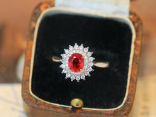 Load image into Gallery viewer, LUOWEND 18K White Gold Natural Ruby Ring for Women
