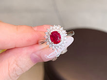 Load image into Gallery viewer, LUOWEND 18K White Gold Natural Ruby Ring for Women
