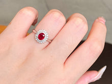 Load image into Gallery viewer, LUOWEND 18K White Gold Natural Ruby Ring for Women
