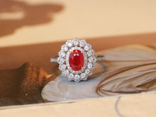 Load image into Gallery viewer, LUOWEND 18K White Gold Natural Ruby Ring for Women
