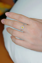 Load image into Gallery viewer, LUOWEND 18K White Gold Natural Yellow Diamond Ring for Women
