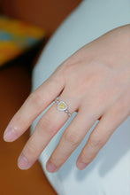 Load image into Gallery viewer, LUOWEND 18K White Gold Natural Yellow Diamond Ring for Women
