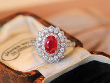 Load image into Gallery viewer, LUOWEND 18K White Gold Natural Ruby Ring for Women
