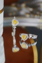 Load image into Gallery viewer, LUOWEND 18K White Gold Natural Yellow Diamond Ring for Women
