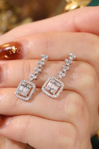 LUOWEND 18K White Gold Natural Diamond Earrings for Women