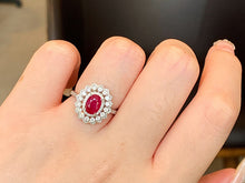 Load image into Gallery viewer, LUOWEND 18K White Gold Natural Ruby Ring for Women
