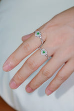 Load image into Gallery viewer, LUOWEND 18K White Gold Natural Green Diamond Ring for Women
