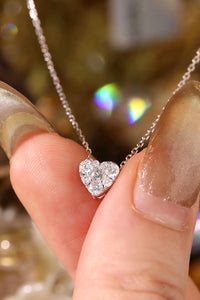 LUOWEND 18K White Gold Natural Diamond Necklace for Women