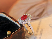 Load image into Gallery viewer, LUOWEND 18K White Gold Natural Ruby Ring for Women
