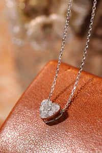LUOWEND 18K White Gold Natural Diamond Necklace for Women