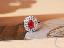 Load image into Gallery viewer, LUOWEND 18K White Gold Natural Ruby Ring for Women
