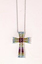 Load image into Gallery viewer, LUOWEND 18K White Gold Natural Tourmaline Necklace for Women
