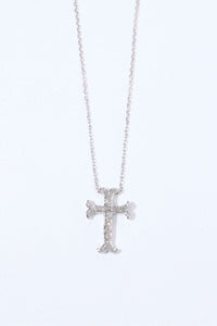 LUOWEND 18K White Gold Natural Diamond Necklace for Women