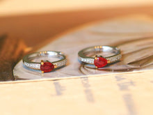 Load image into Gallery viewer, LUOWEND 18K White Gold Natural Ruby Earrings for Women
